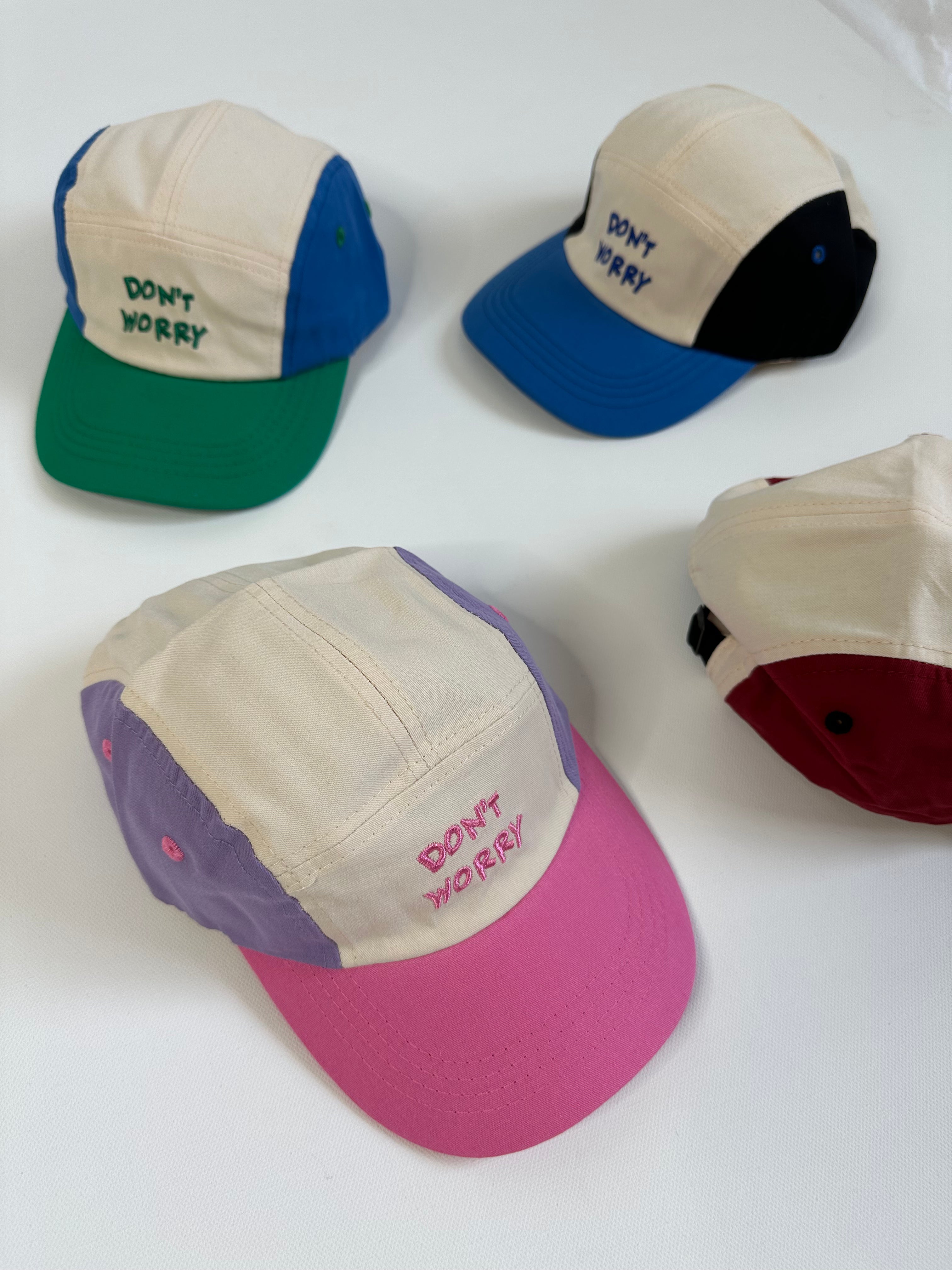 90s Colorblock 'Dont Worry' Baseball Cap Hat