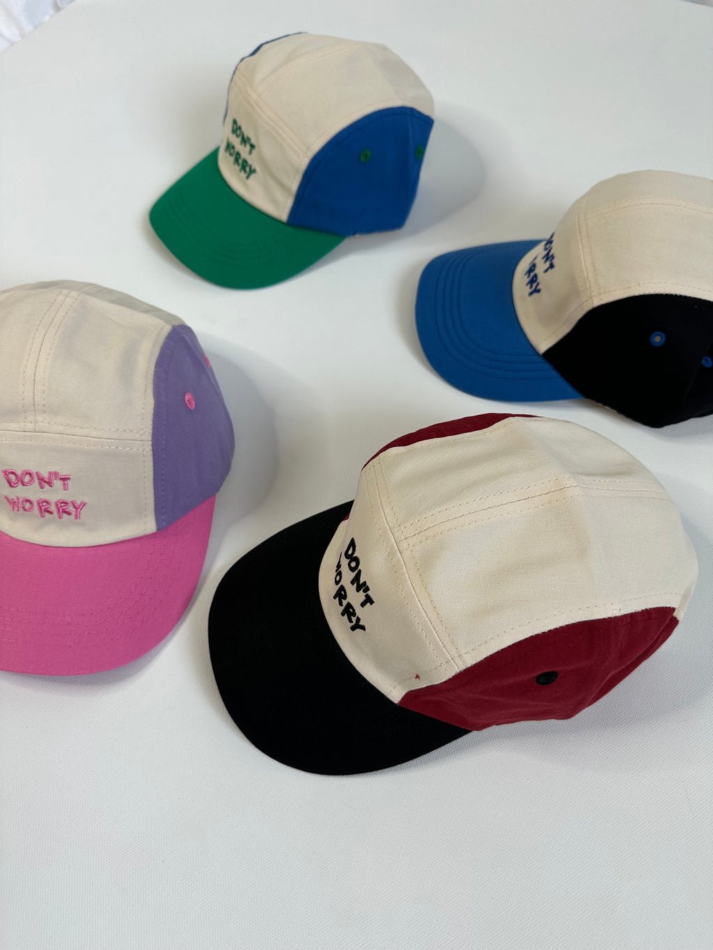 90s Colorblock 'Dont Worry' Baseball Cap Hat