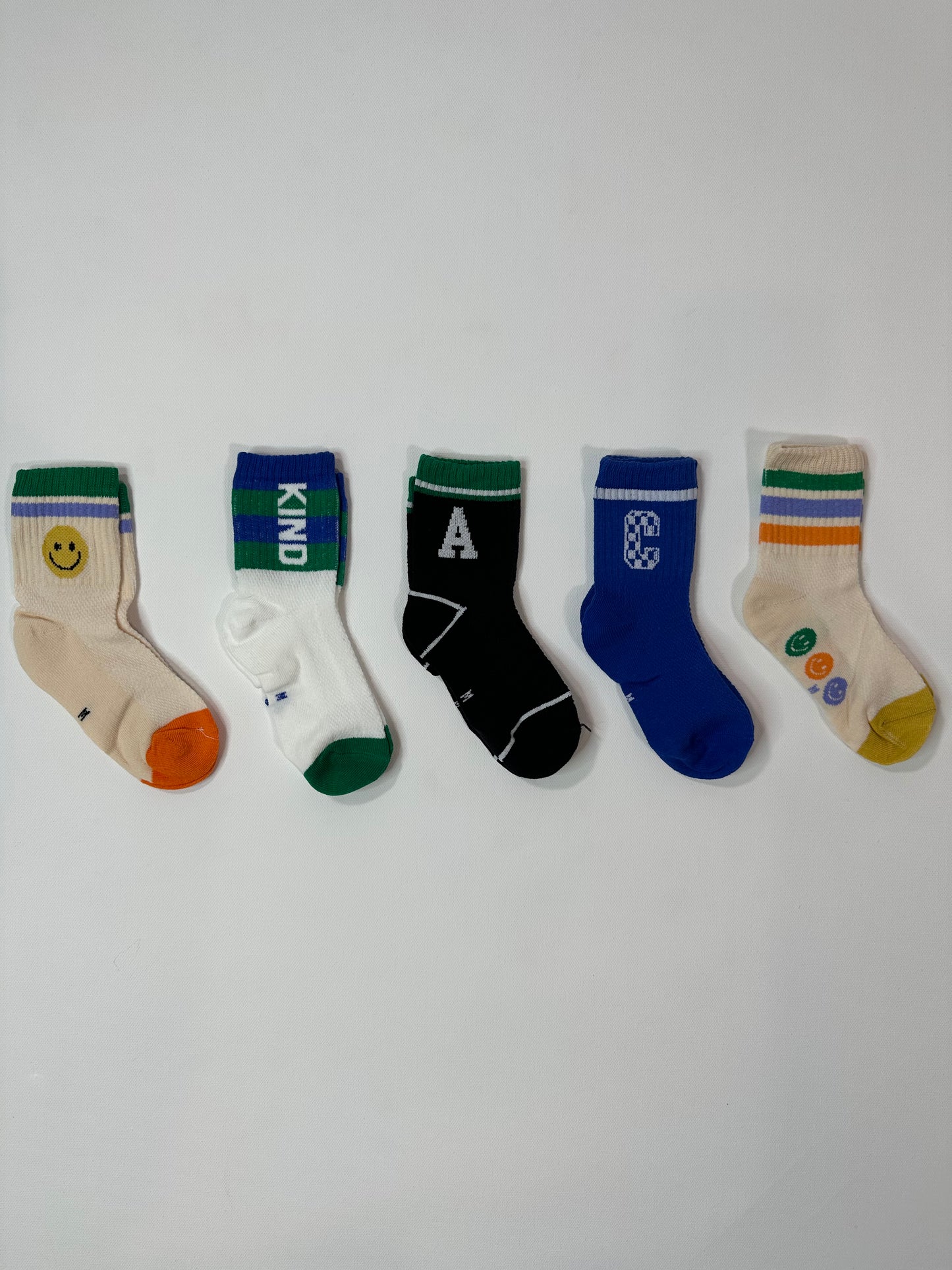 Kind Striped Smiley Socks (5 Pairs)