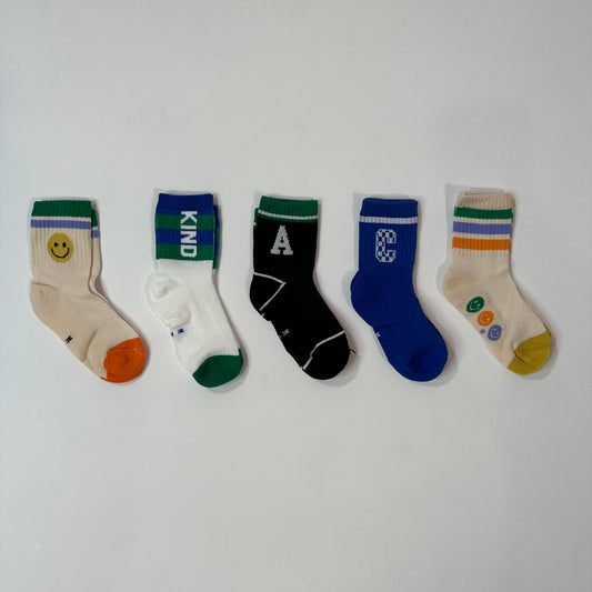 Kind Striped Smiley Socks (5 Pairs)