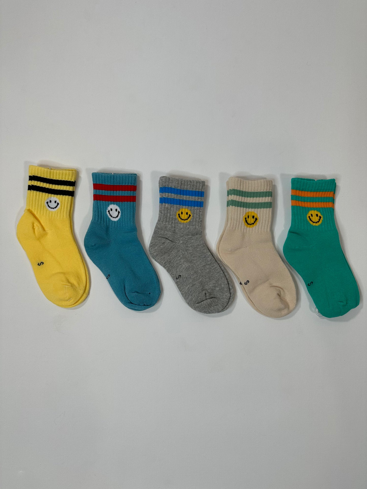 Smiley Stripe Ankle Toddler Socks