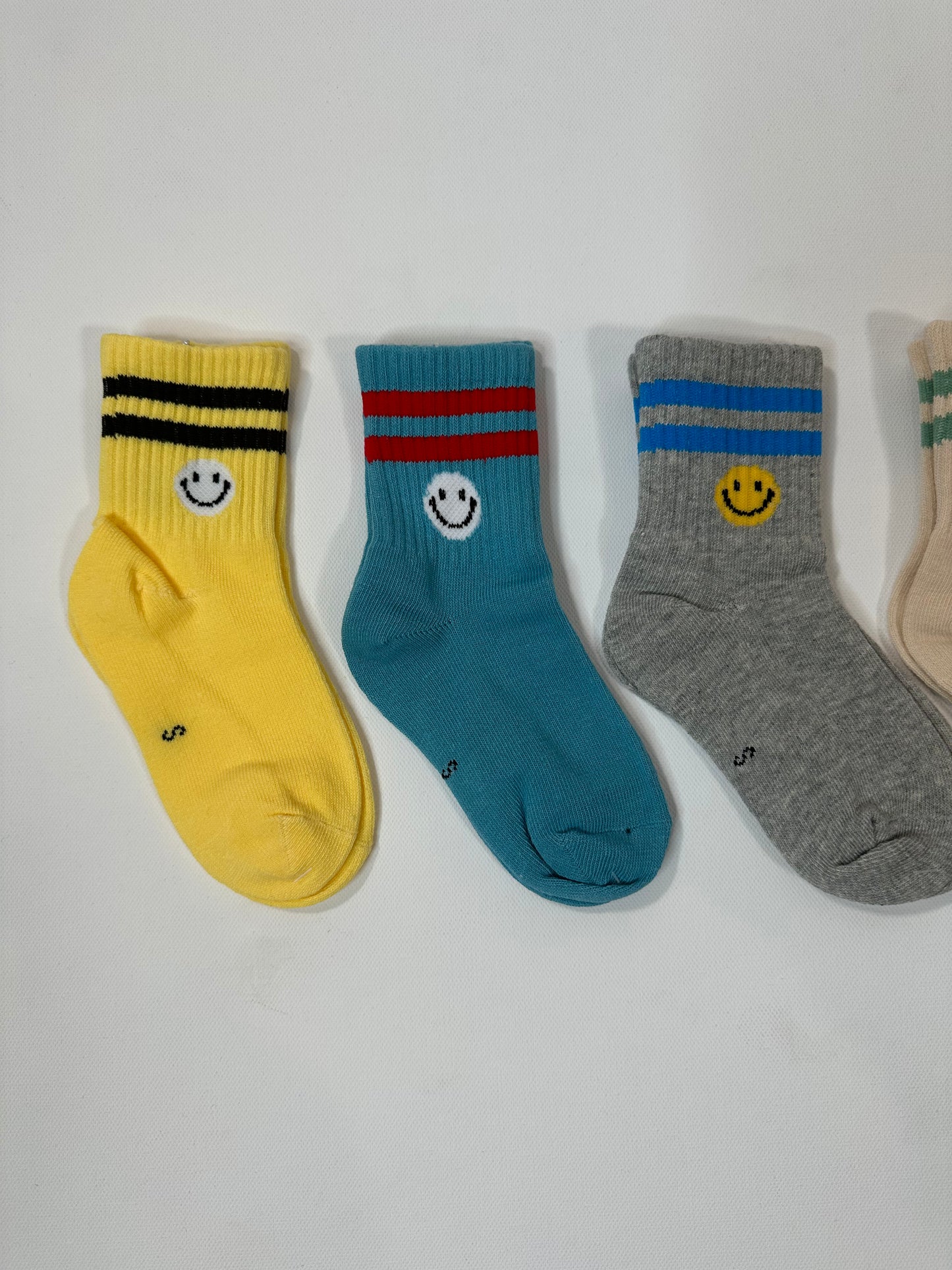 Smiley Stripe Ankle Toddler Socks