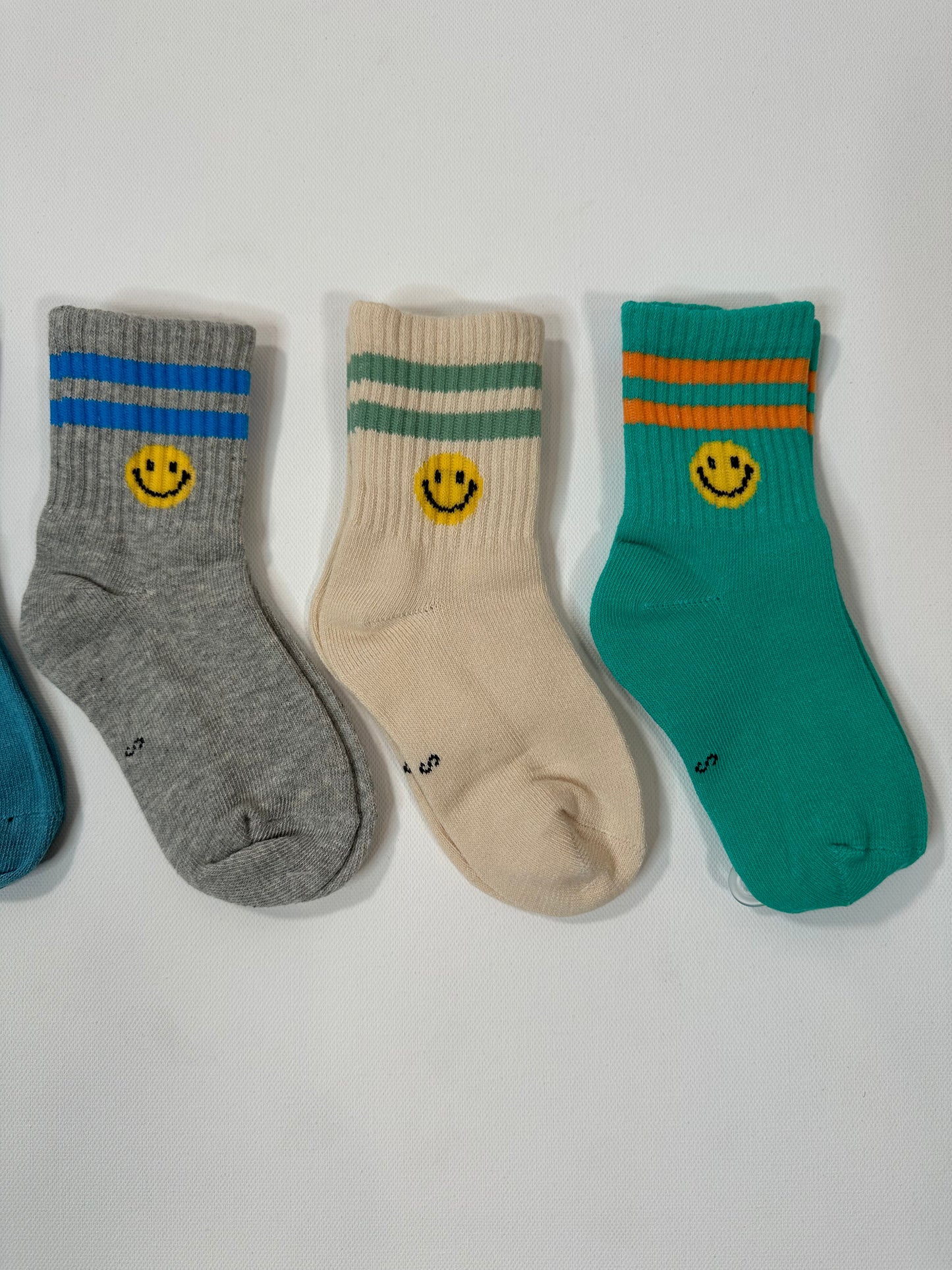 Smiley Stripe Ankle Toddler Socks