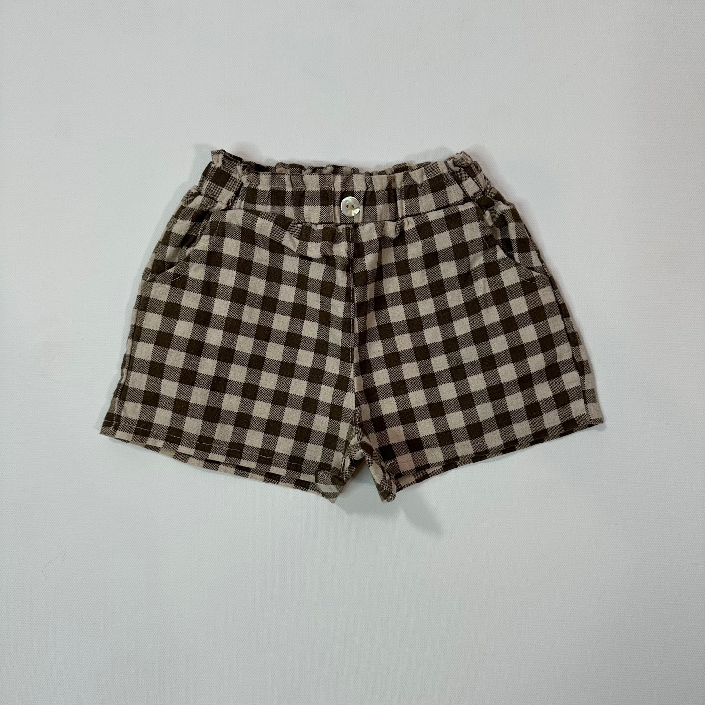 Gingham Linen Shorts