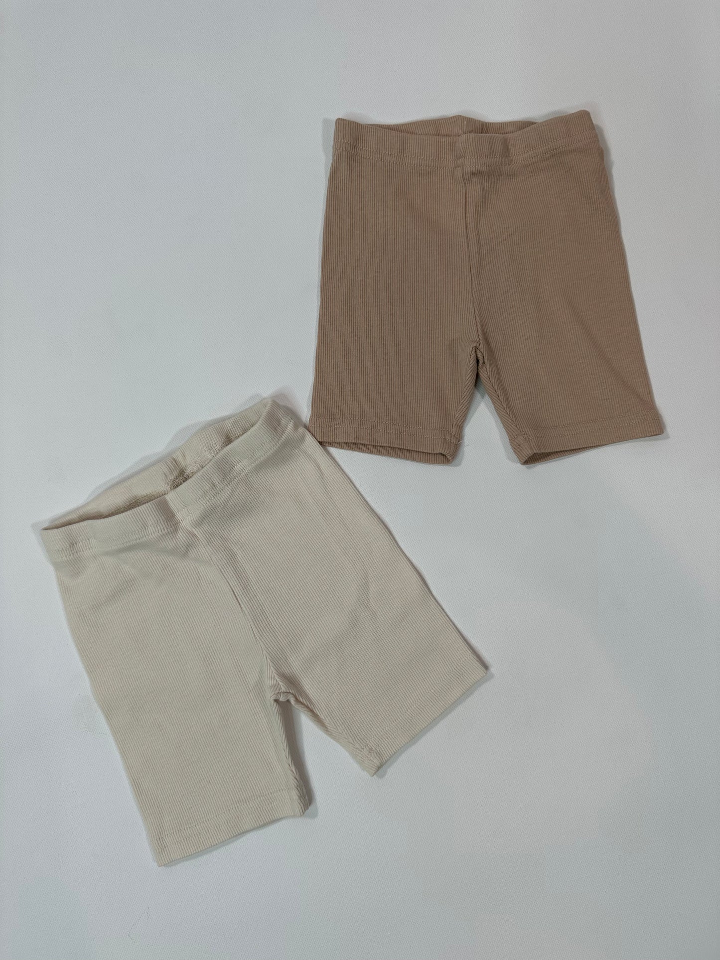 Essential Neutral Ribbed Biker Shorts