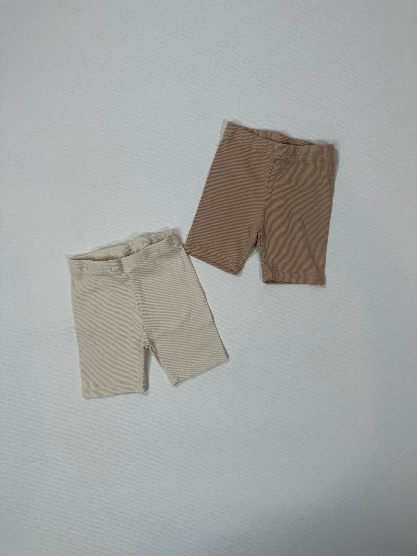 Essential Neutral Ribbed Biker Shorts