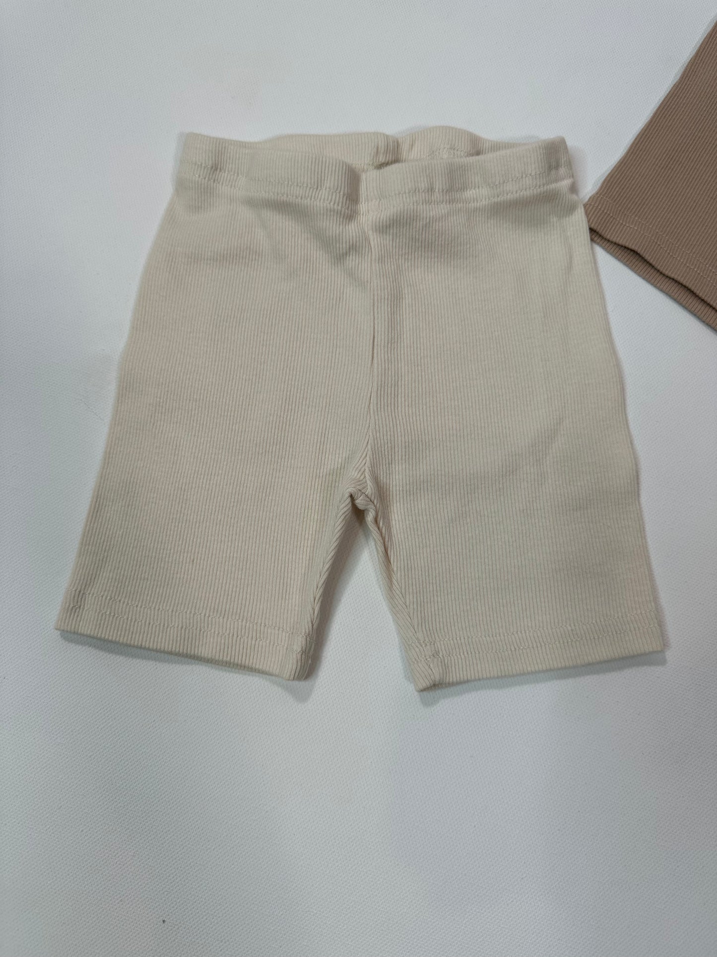 Essential Neutral Ribbed Biker Shorts