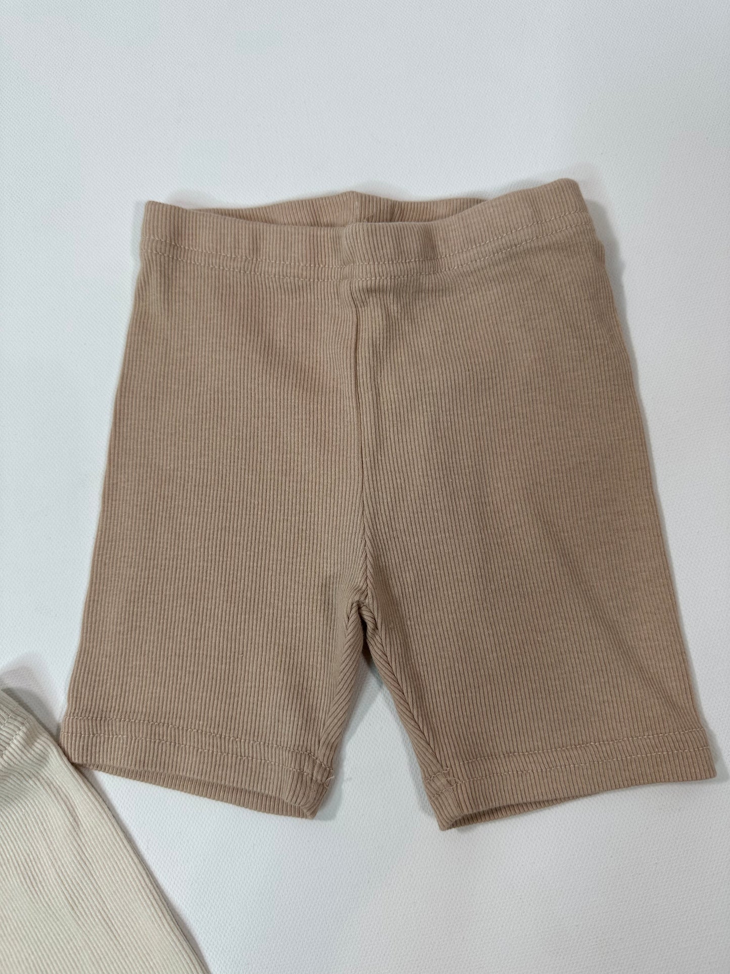 Essential Neutral Ribbed Biker Shorts