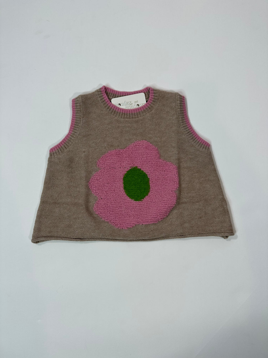 Flower Knit Vest *OVERSIZED*