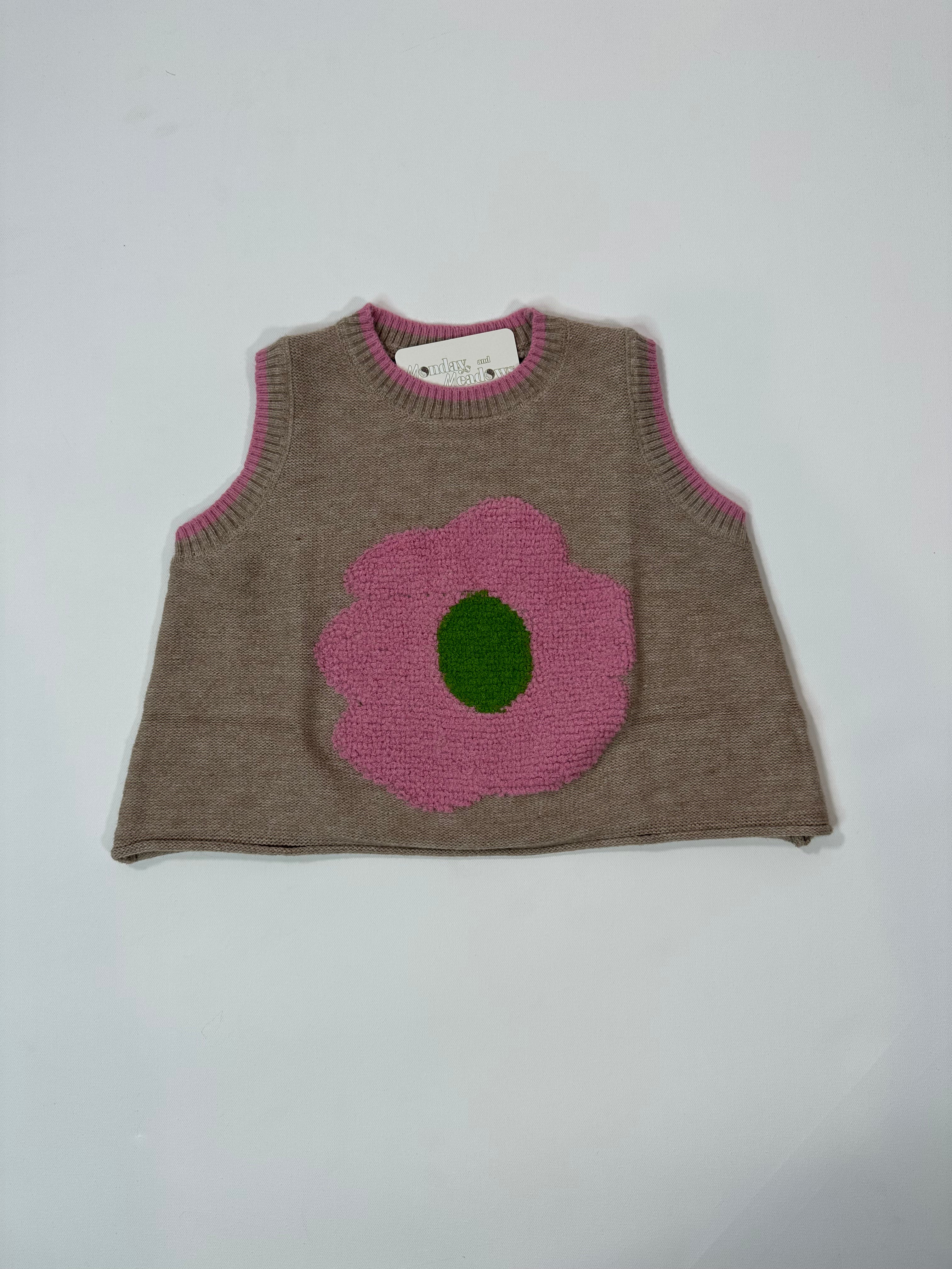 Flower Knit Vest *OVERSIZED*
