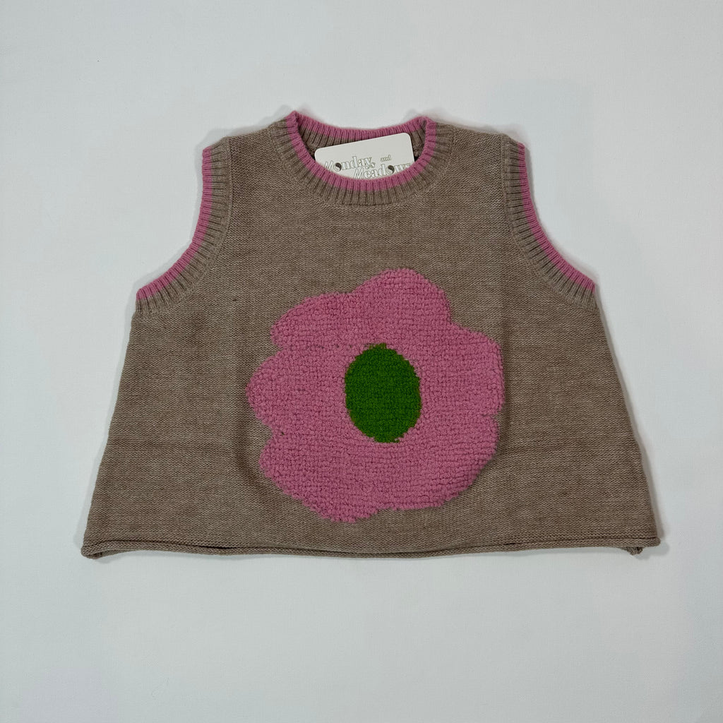Flower Knit Vest *OVERSIZED*