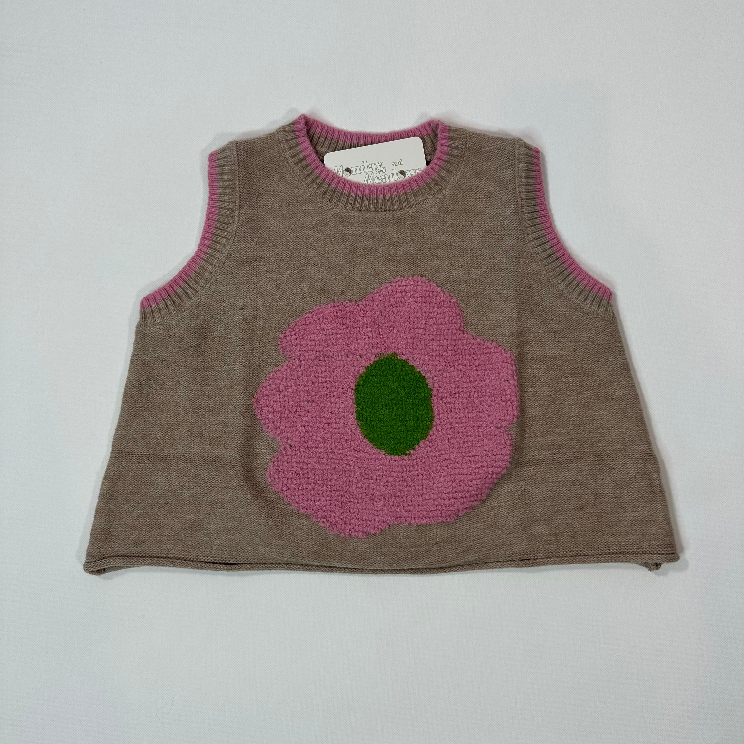 Flower Knit Vest *OVERSIZED*