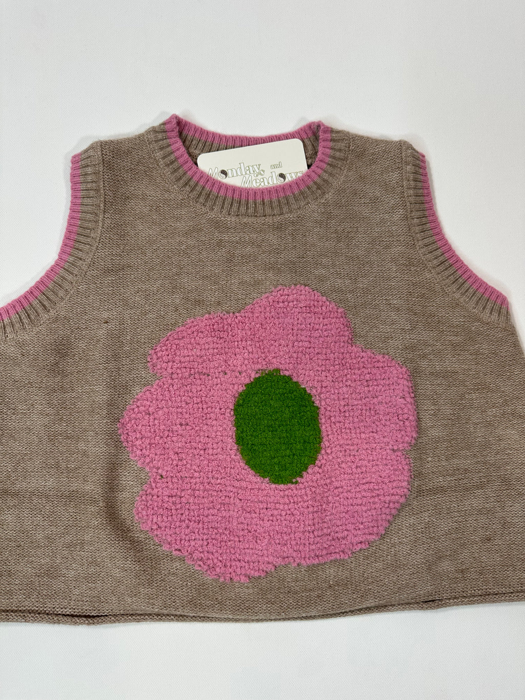 Flower Knit Vest *OVERSIZED*
