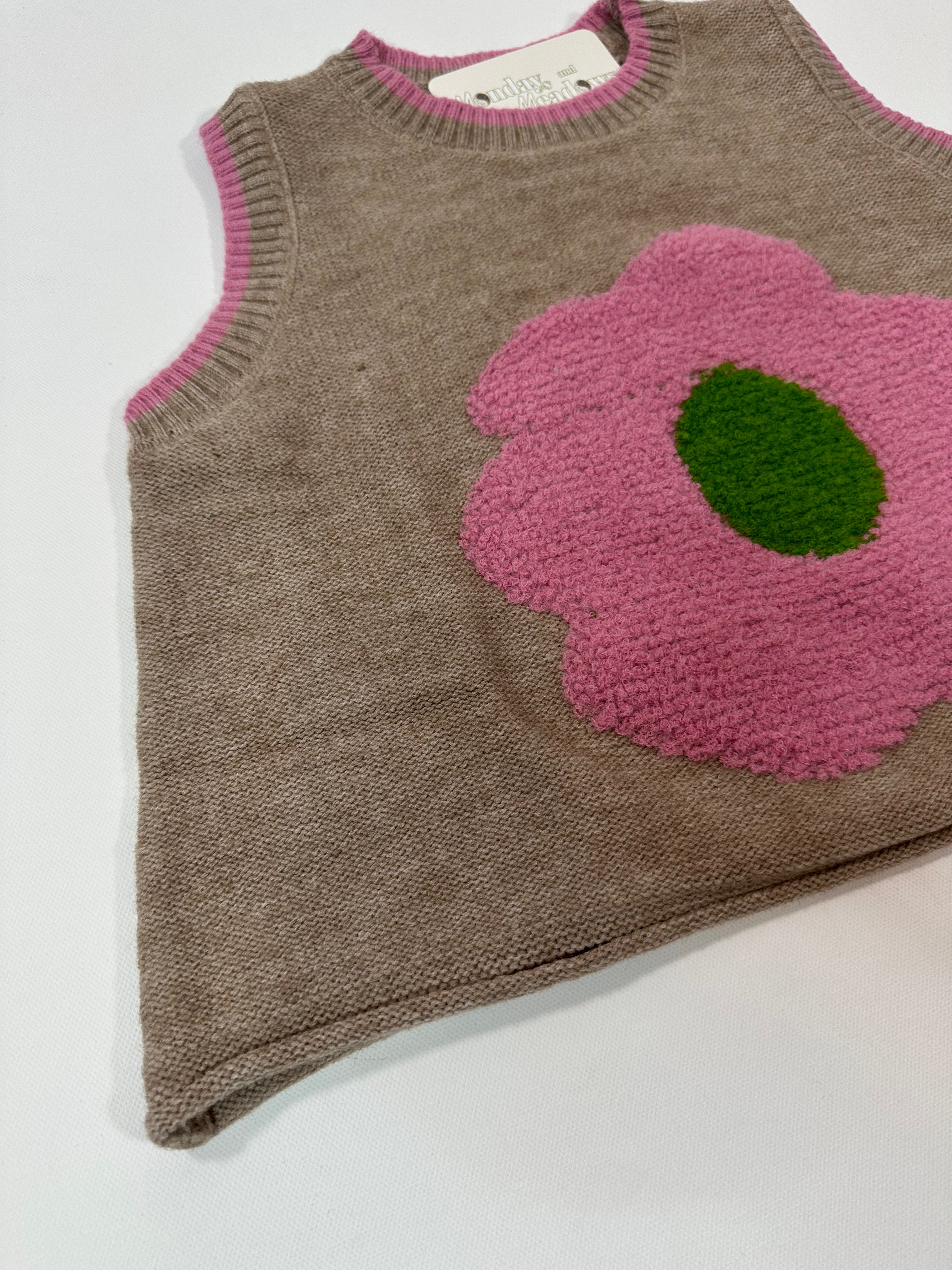 Flower Knit Vest *OVERSIZED*