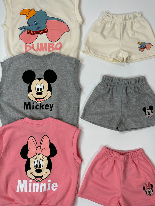 Mickey Minnie Dumbo Vest and Shorts Set