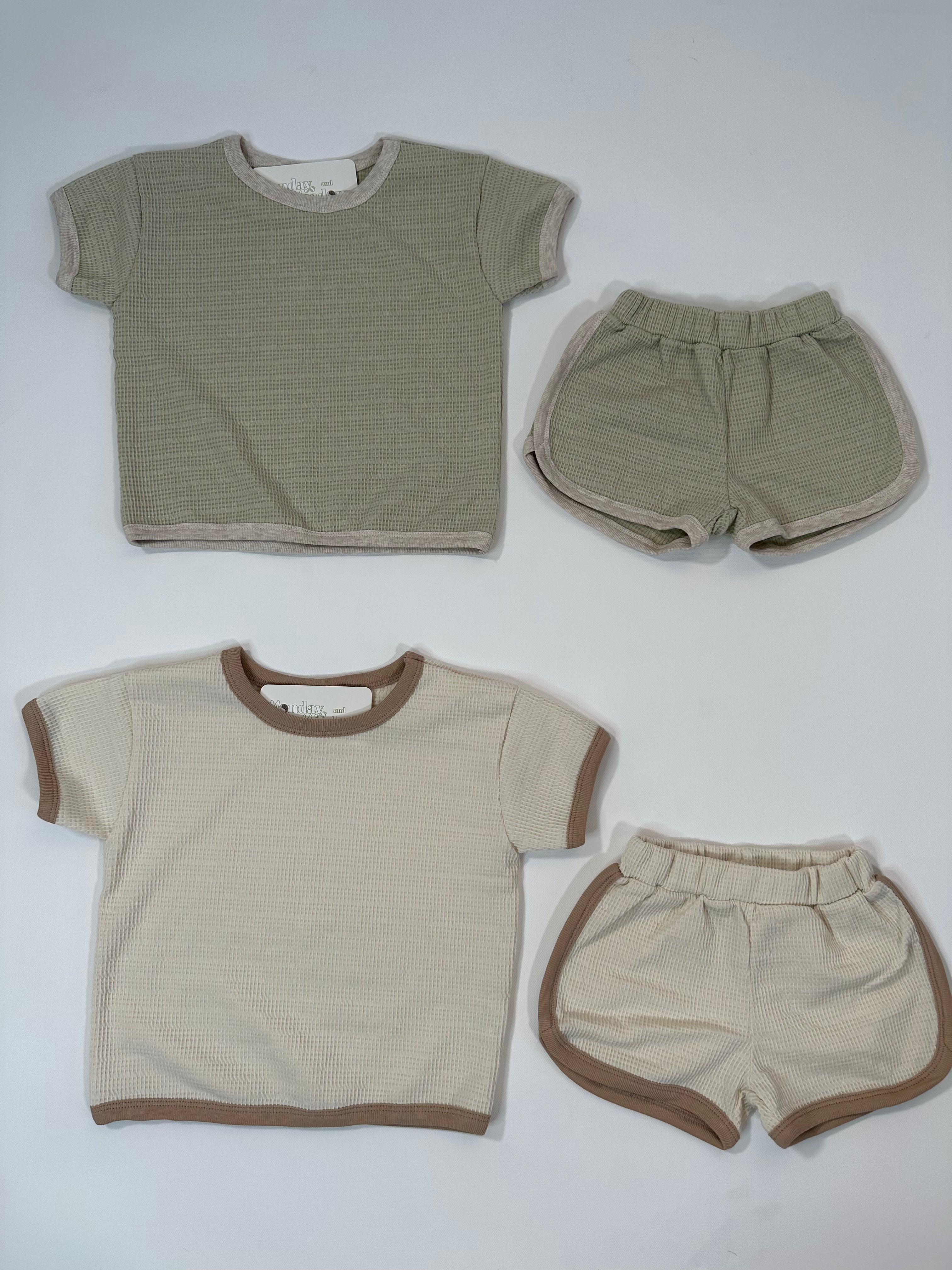 Waffle Tee and Shorts Set