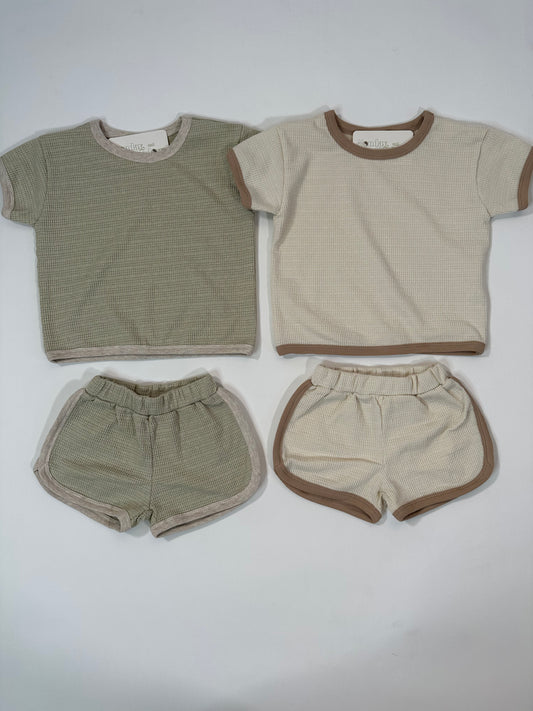 Waffle Tee and Shorts Set