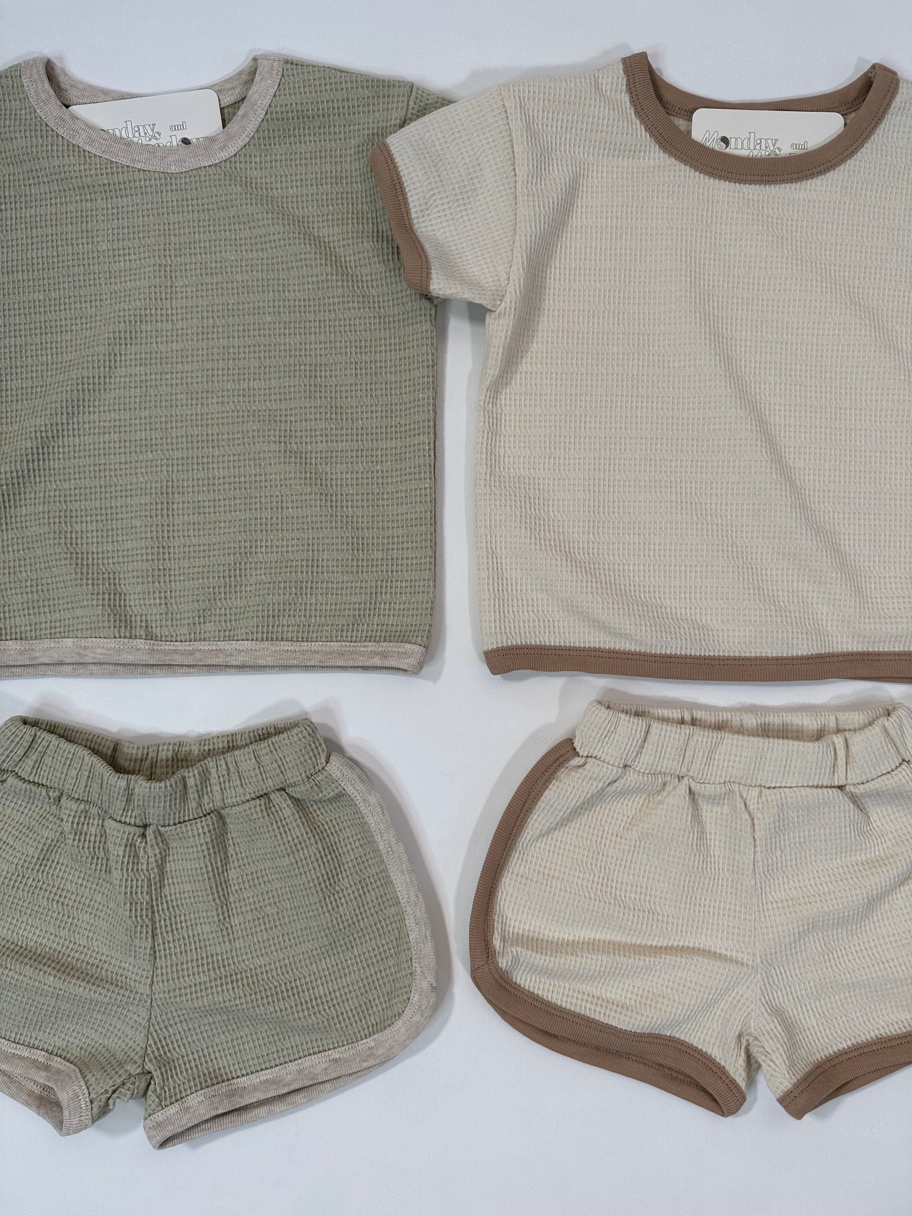 Waffle Tee and Shorts Set
