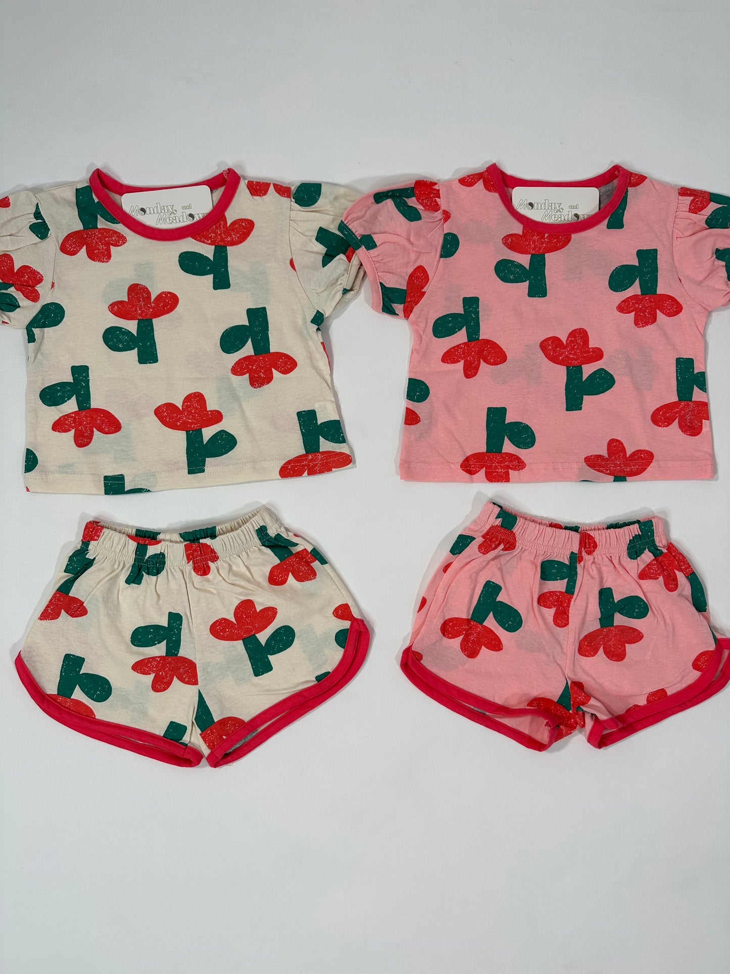 Tulip Floral Tee and Shorts Set