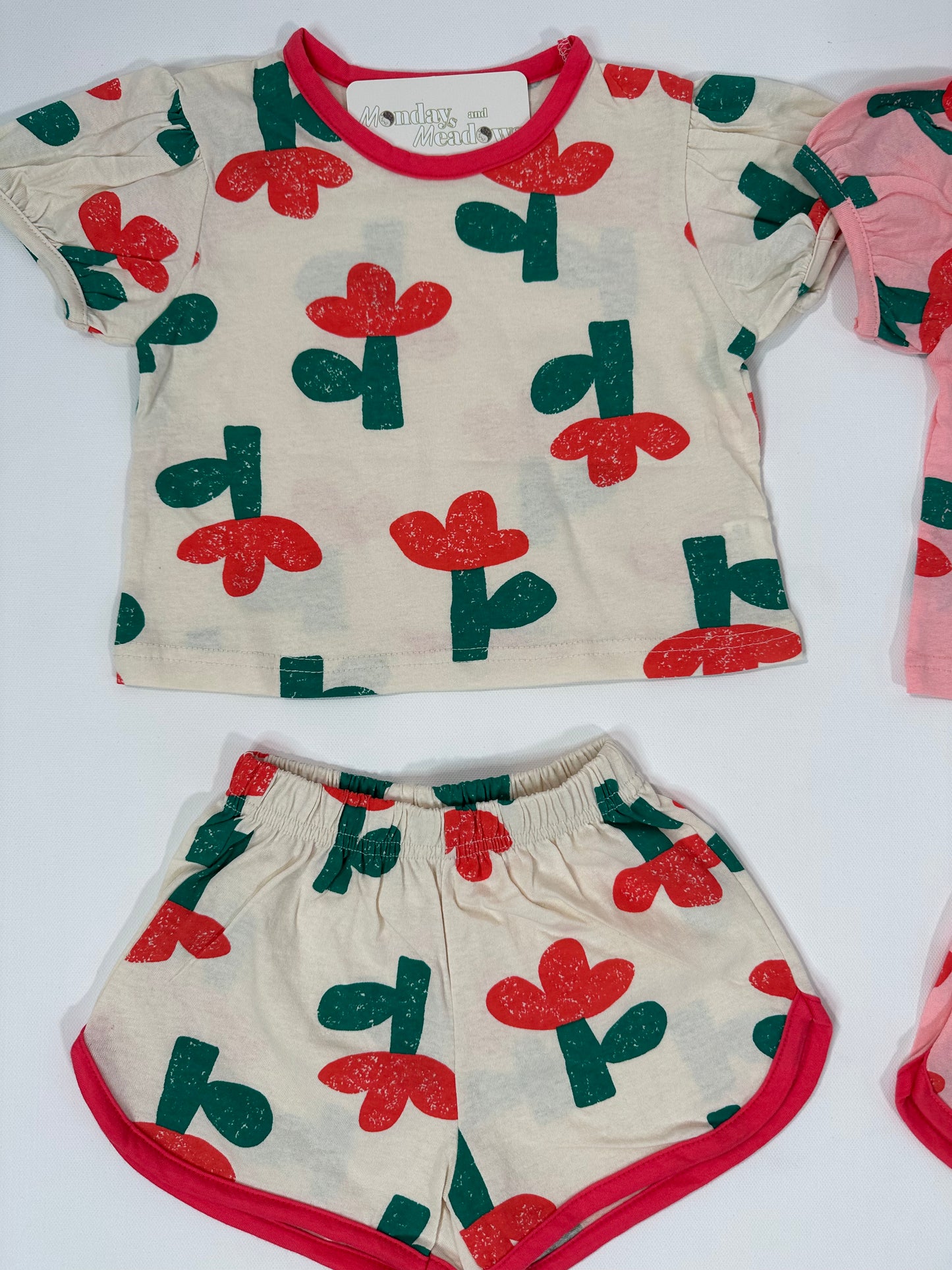 Tulip Floral Tee and Shorts Set