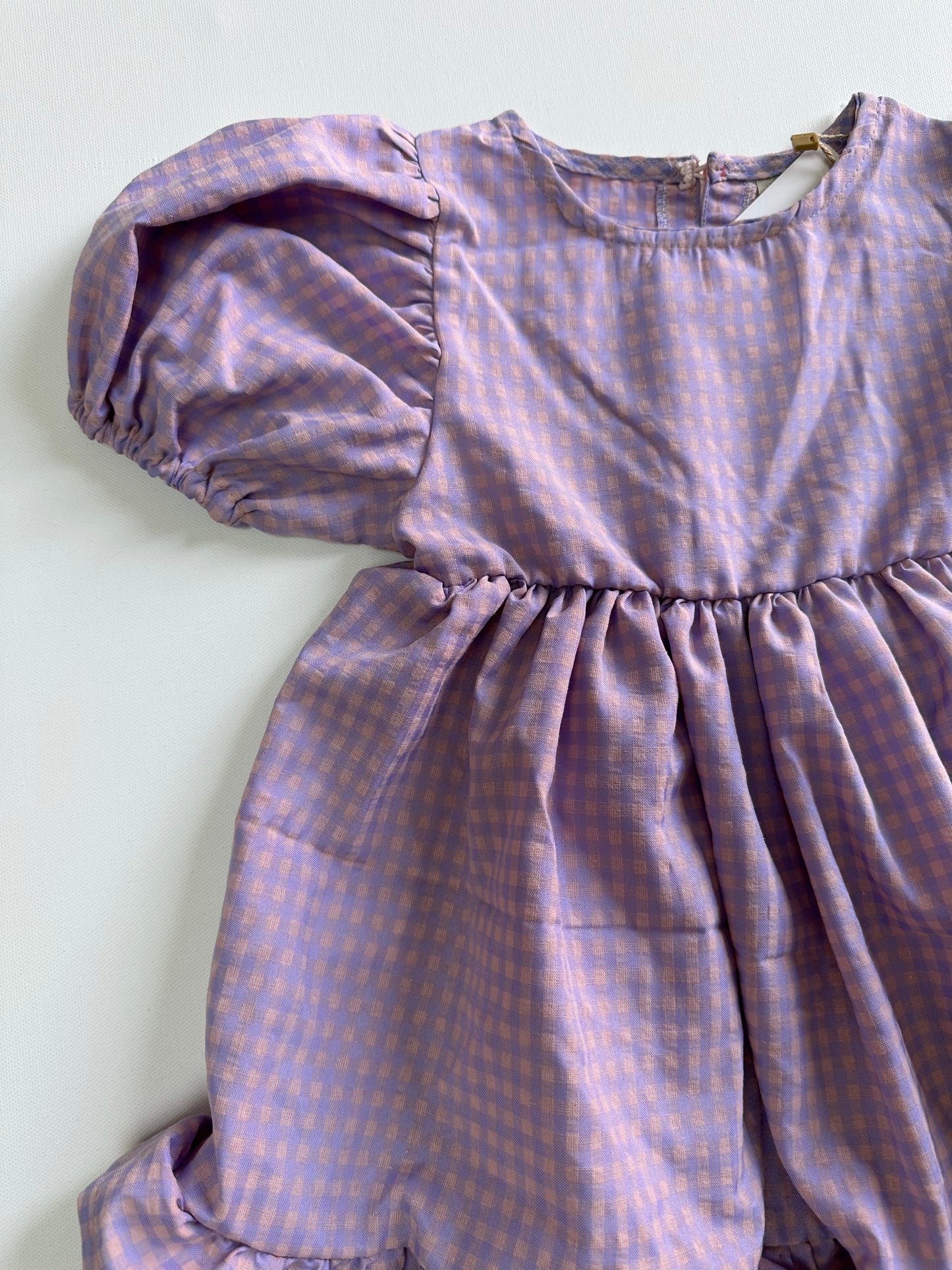 Gingham Puff Sleeve Twirl Dress