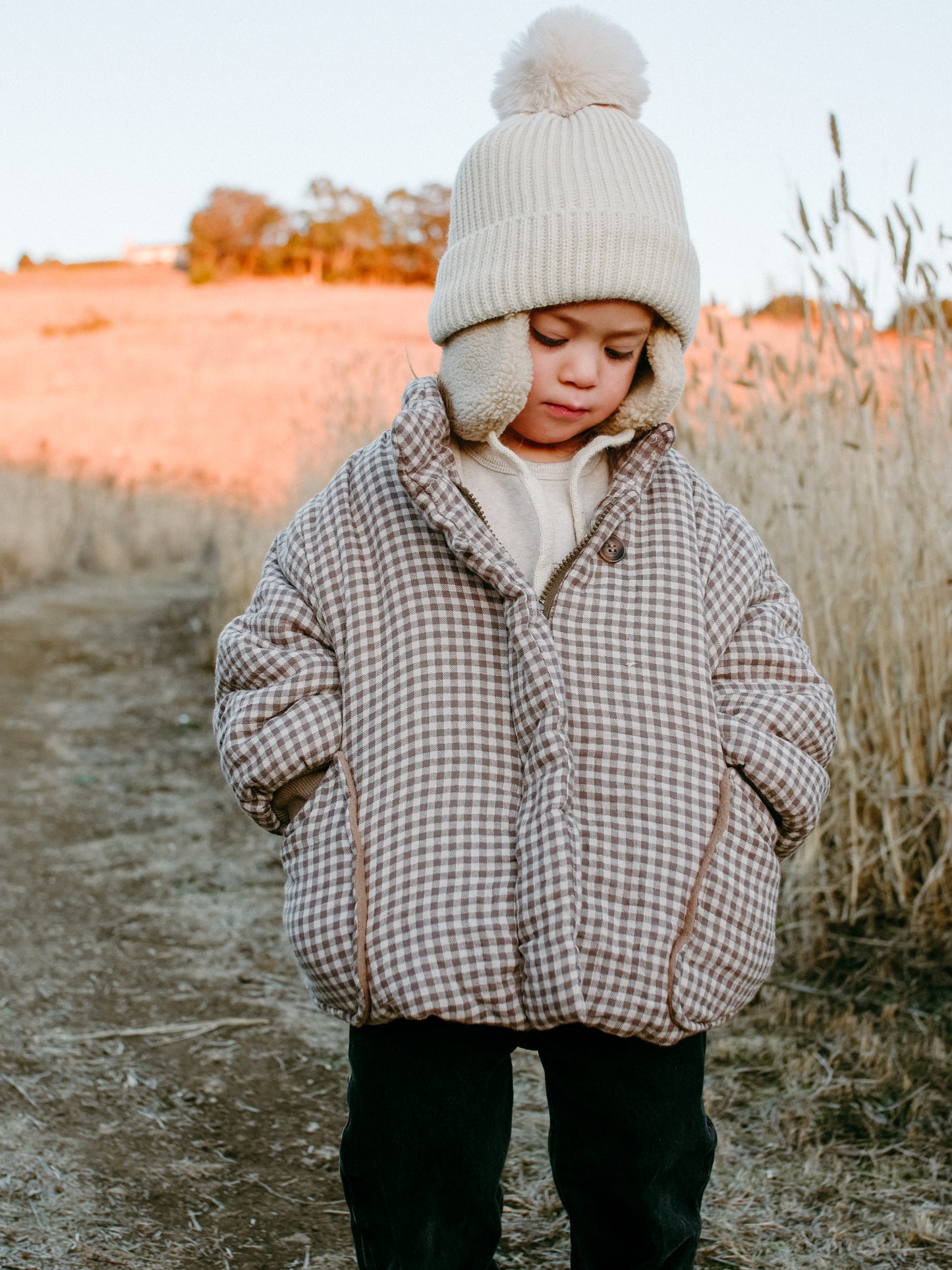 Gingham Zip Up Cozy Jacket