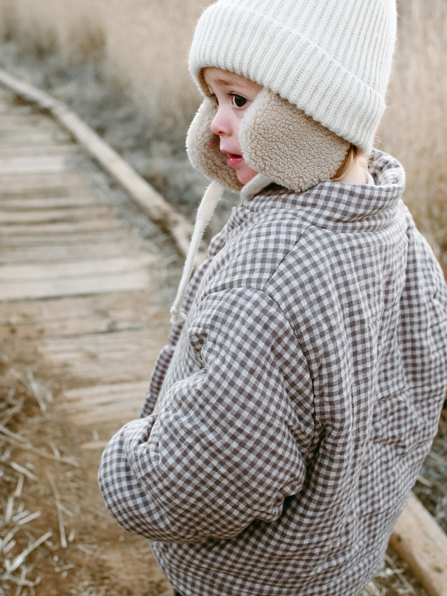 Gingham Zip Up Cozy Jacket