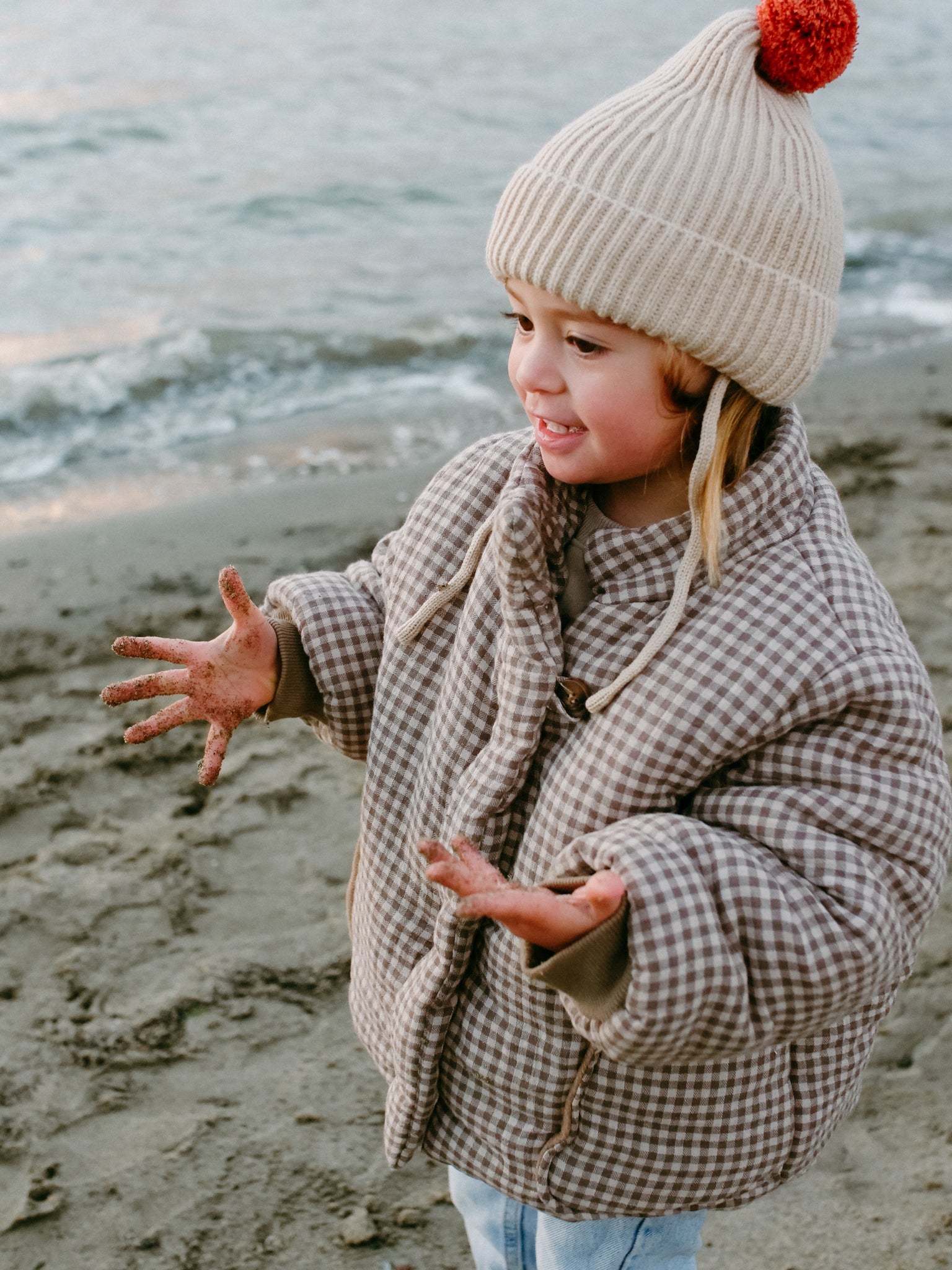 Gingham Zip Up Cozy Jacket
