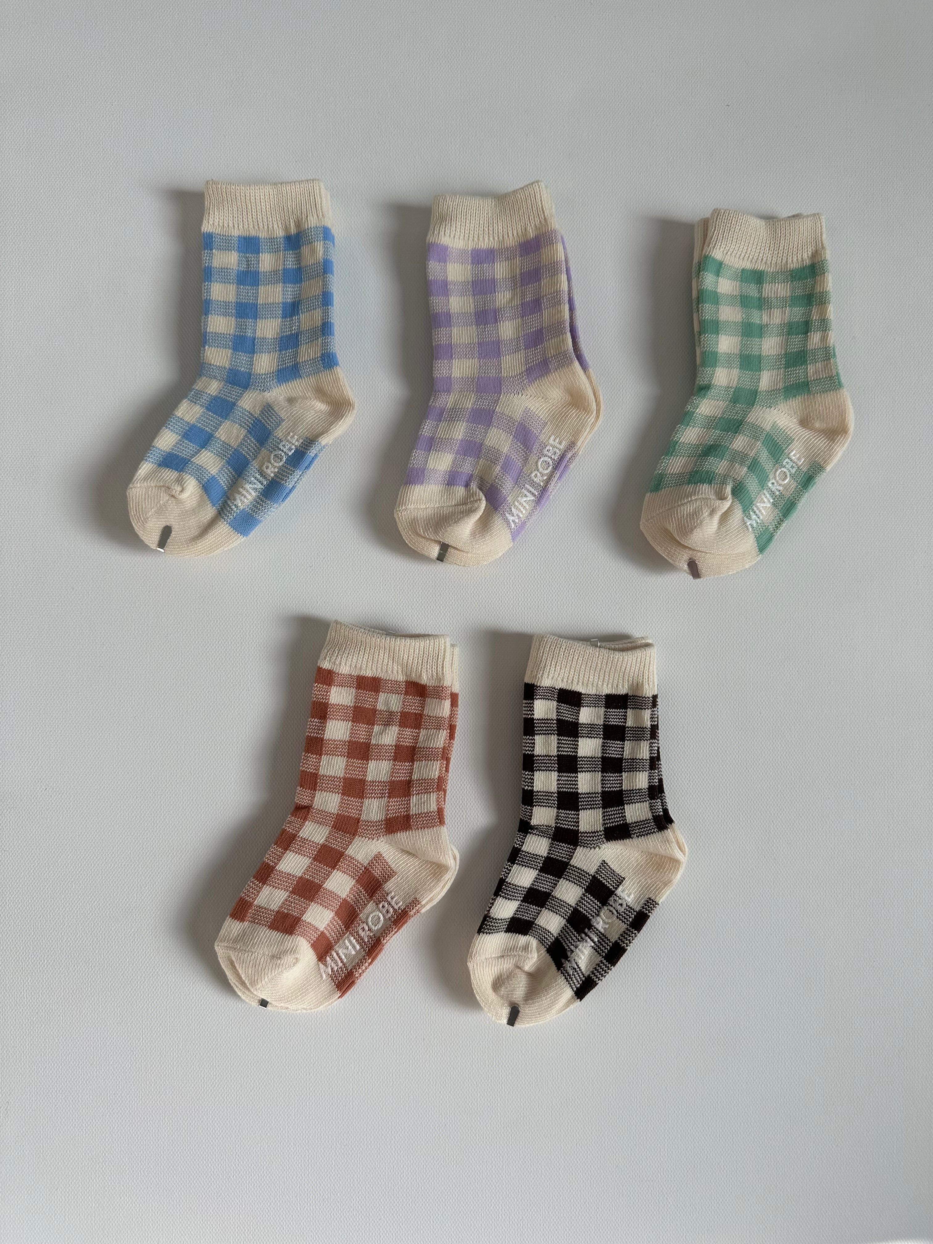 Checker gingham infant/toddler socks